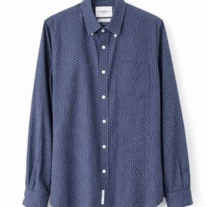 Goodfellow & Co Men's Navy Patterned Button Down Shirt
